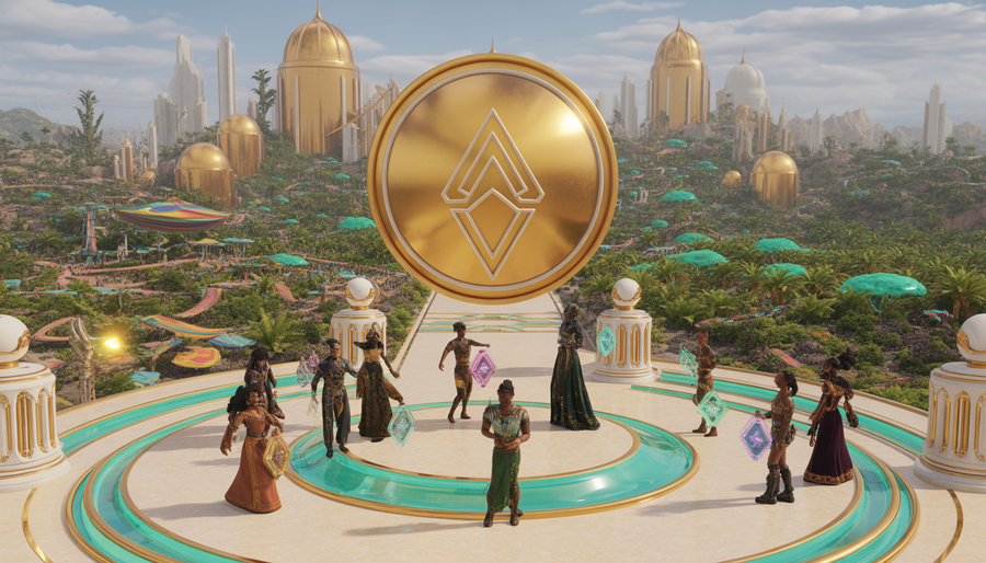 Economic Pillar — Global South Trade Hub with Sovereign Coin at center