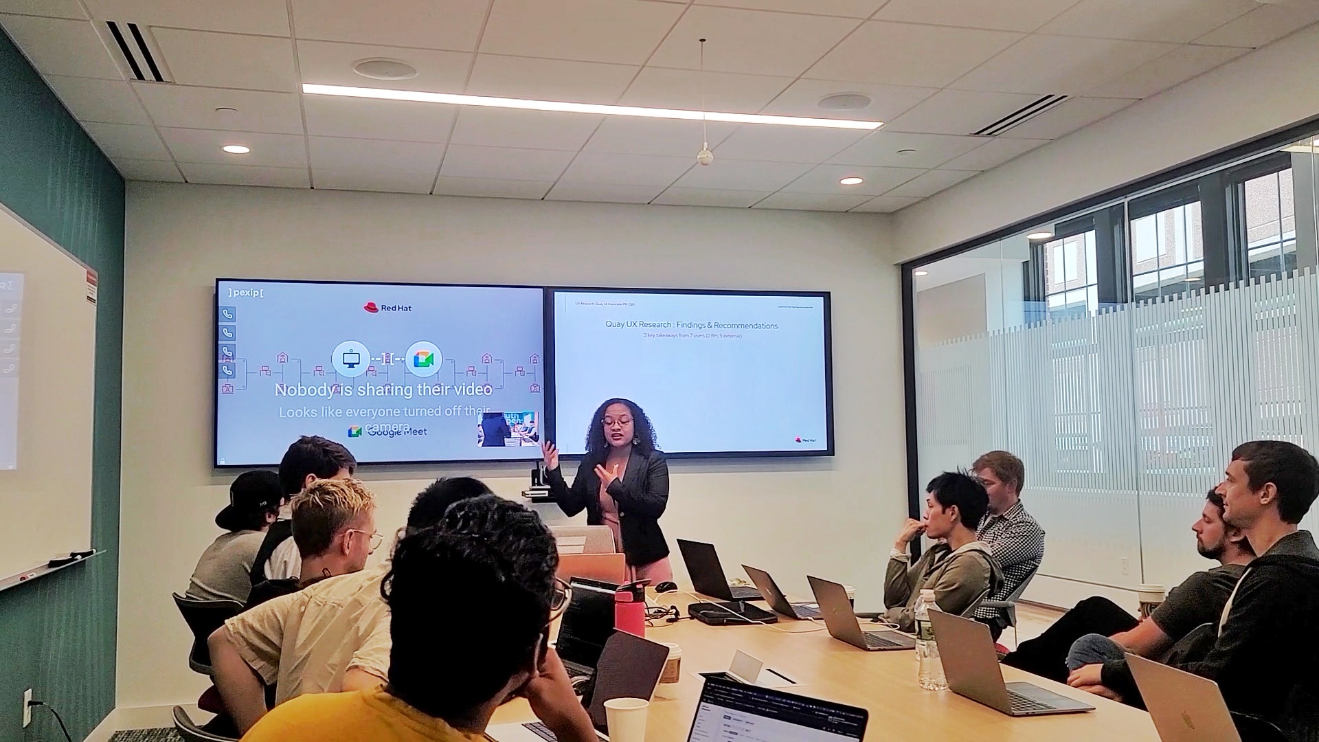 Quiana presenting Quay UX Research at Red Hat