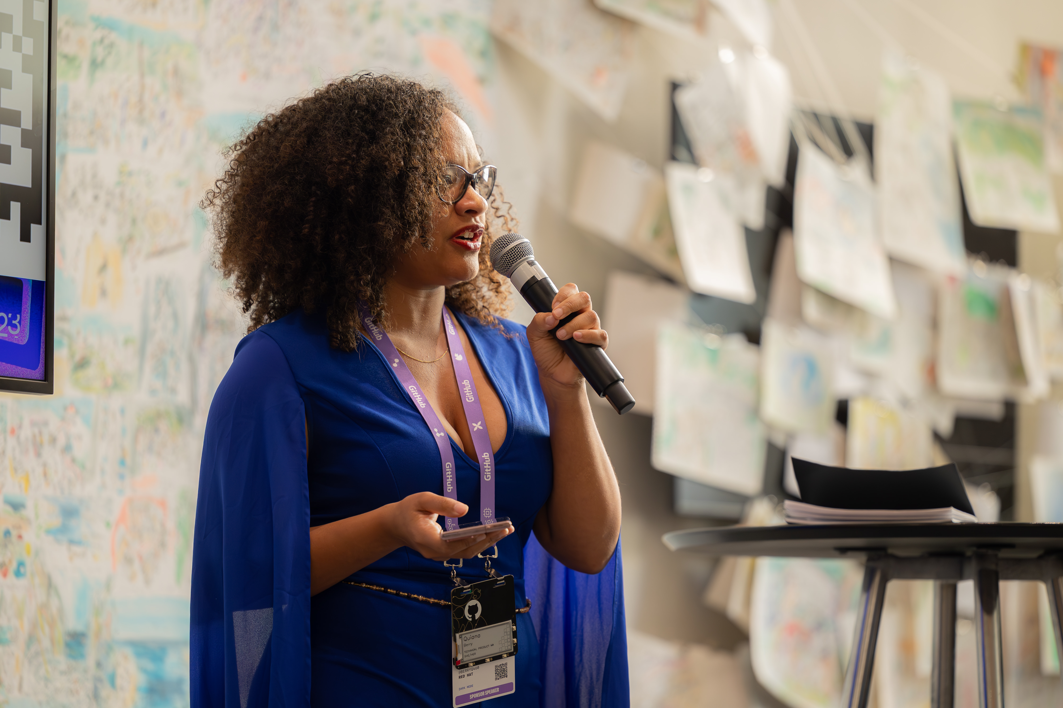 Speaking at conference